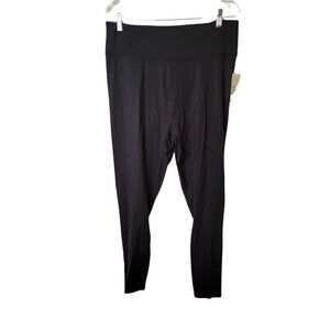 Nova Sport Size 1X Women's Pants Yoga Sport Push Up Ruched Leggings Black